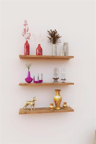 Dekoratif Duvar Rafı, Uçan Raf Gizli Bağlantılı 60cm Atlantikçam