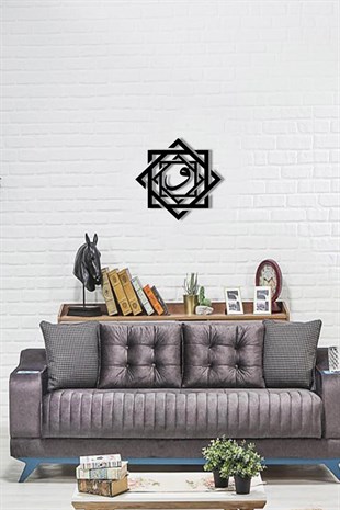 Metal İslami Tablo Hat Sanatı Selçuklu Yıldızı Vav Harfi