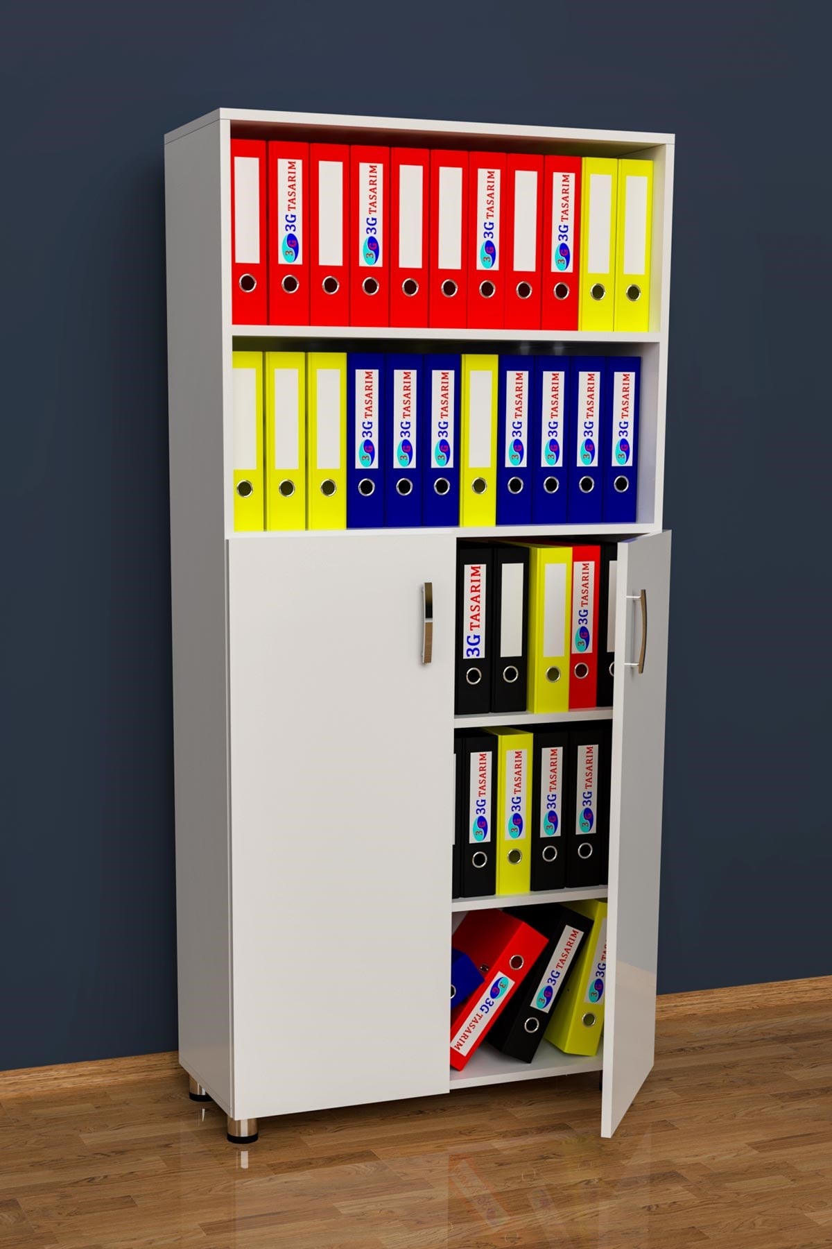 3G Design Modular Two Shelves Two Doors Office Cabinet Document Cabinet File Cabinet