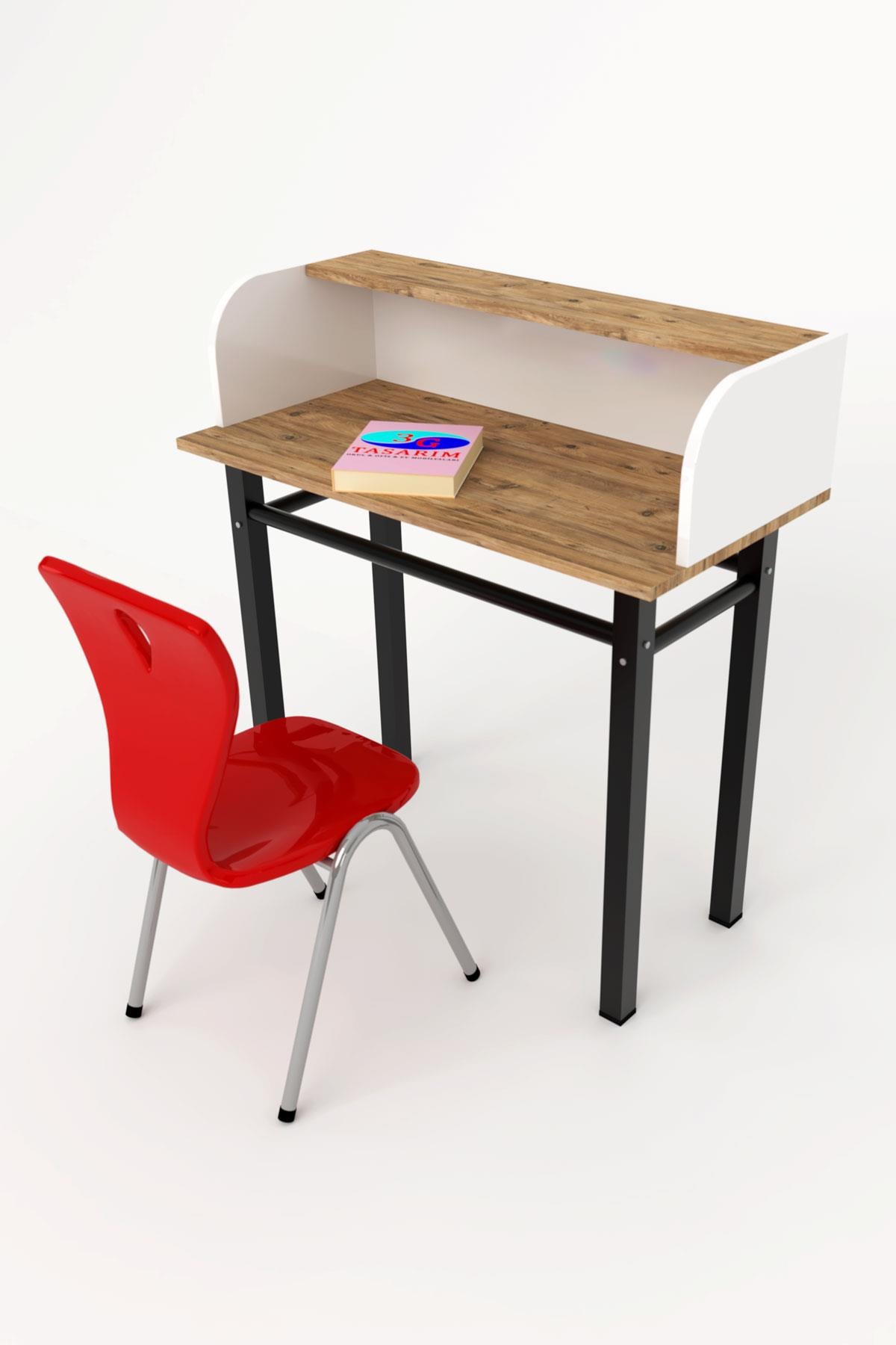 3G Tasarım Tek Kişilik Bölme Panelli Masa 90x45x75h Atlantik Çam