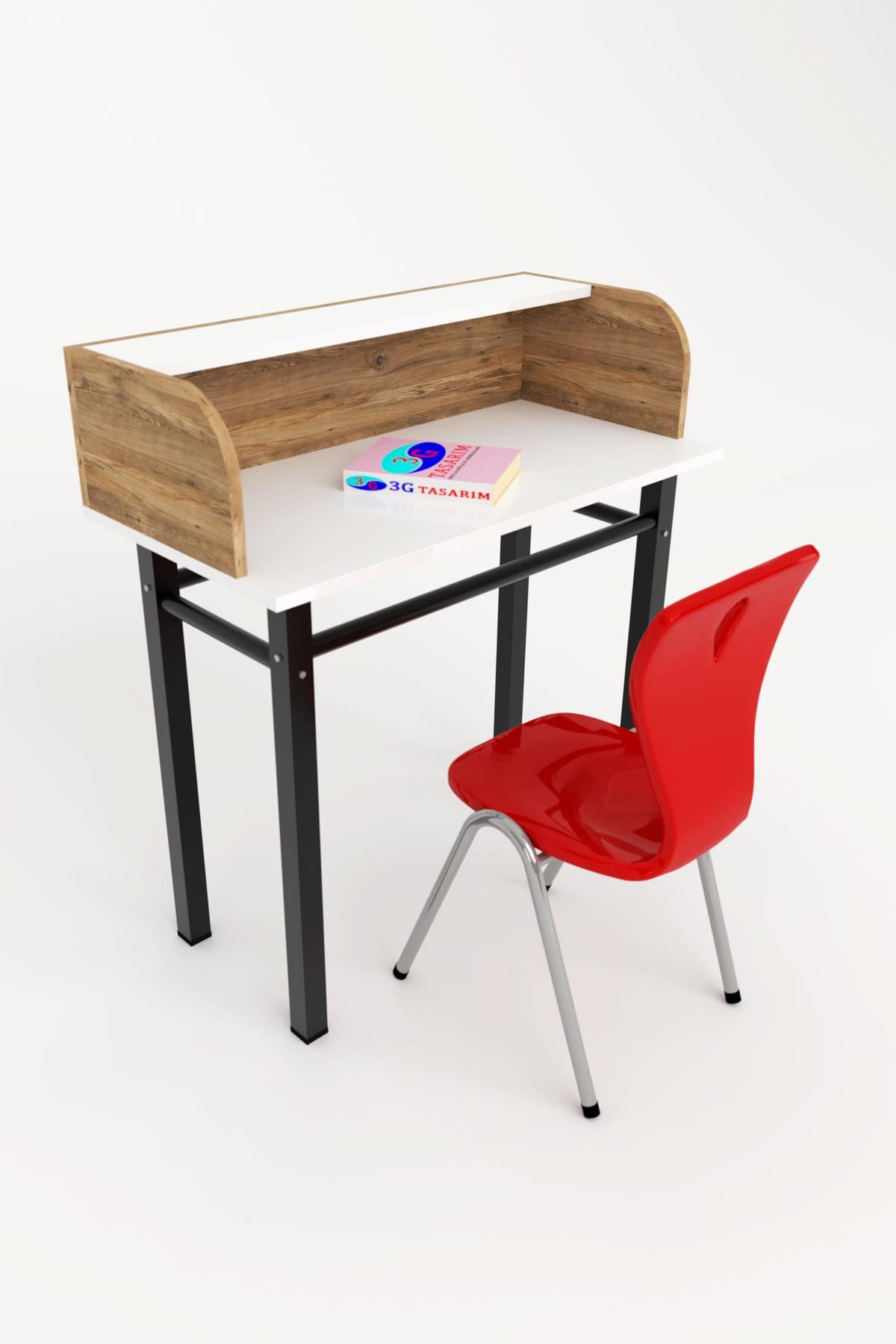 3G Tasarım Tek Kişilik Bölme Panelli Masa 90x45x75h Beyaz