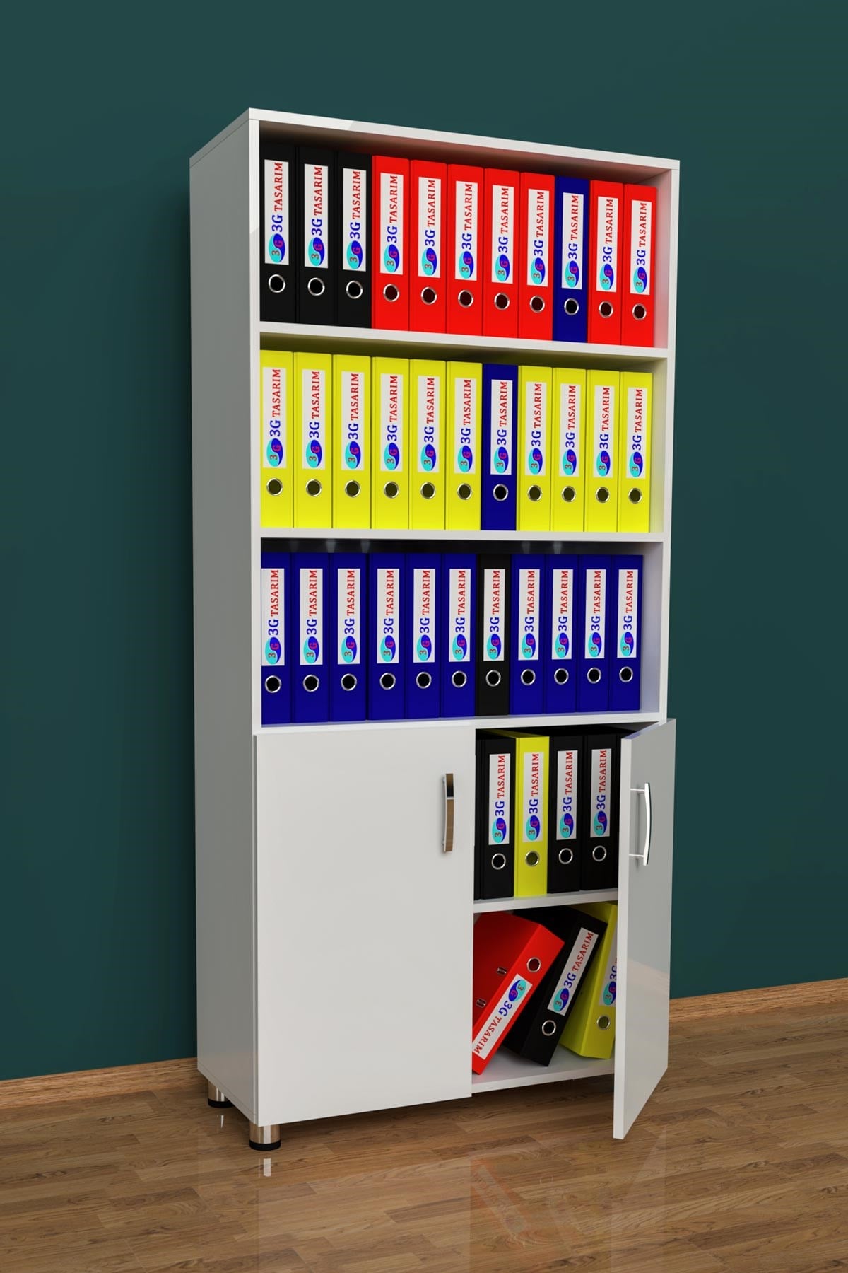 3G Design Modular Three Shelves Two Door Office Cabinet Document and File Cabinet