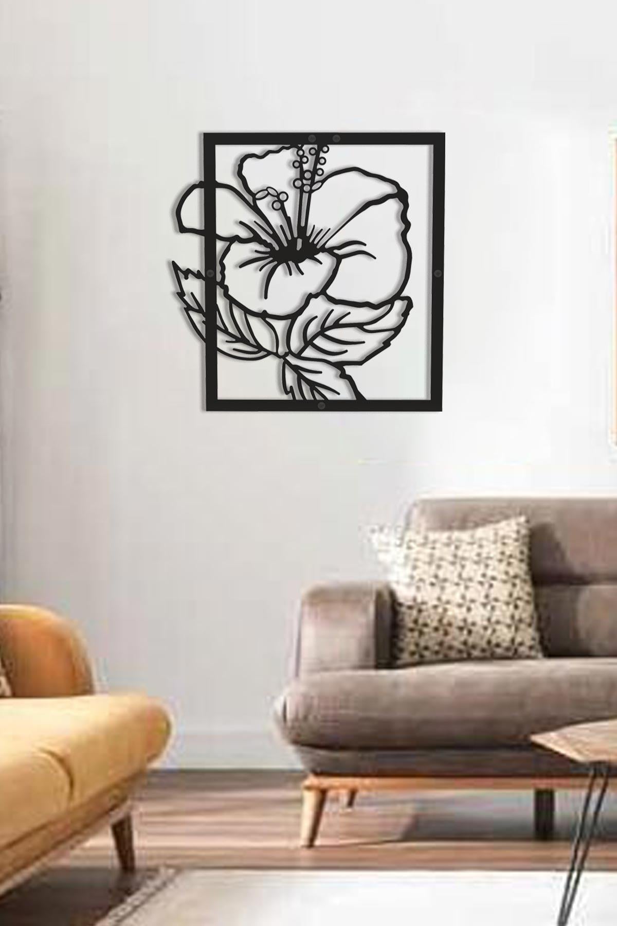 Metal Çiçek Tablo Ebegümeci (Malva sylvestris) 34,15x35 cm