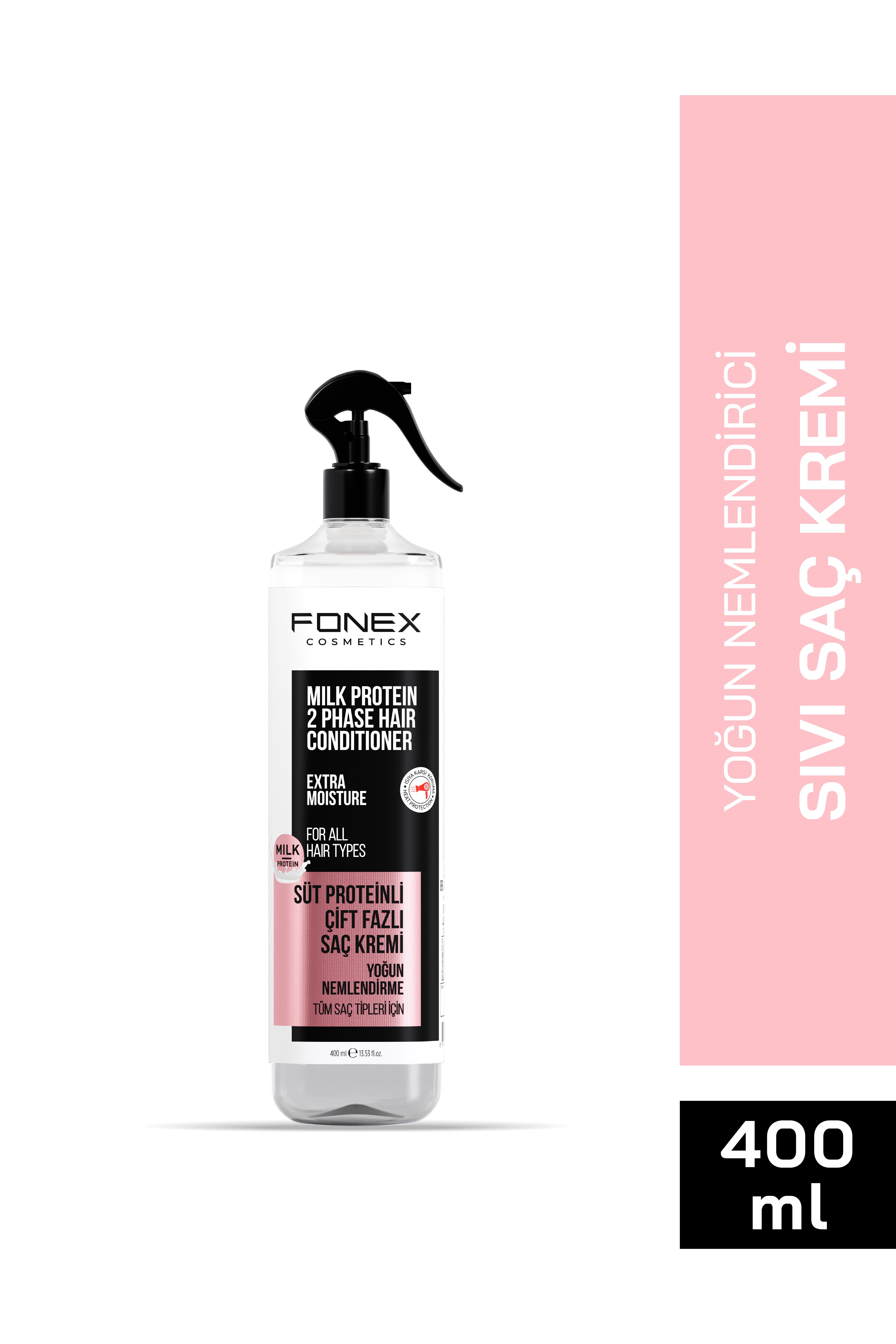 Fonex Çift Fazlı Sıvı Saç Kremi Süt Protein 400 ML 