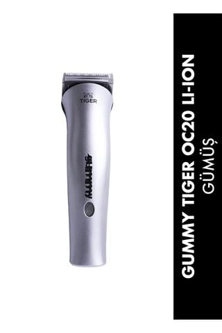 Gummy Tiger OC20 Li-Ion Kablolu/Kablosuz Profesyonel Saç & Sakal Kesme Makinasi (Gümüs)