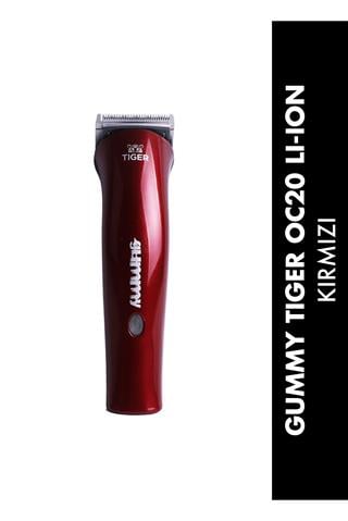 Gummy Tiger OC20 Li-Ion Kablolu/Kablosuz Profesyonel Saç & Sakal Kesme Makinasi (Kirmizi)