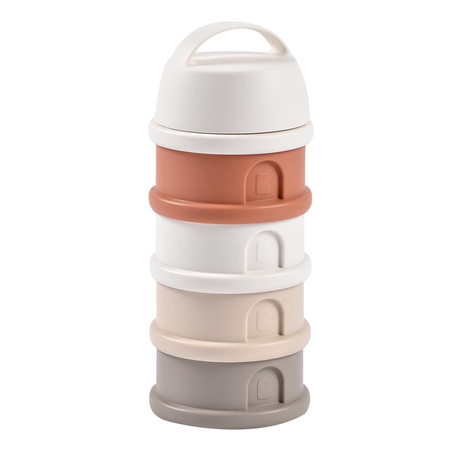 4 Katmanlı Süt Tozu Kutusu ve Atıştırmalık Kabı (Cotton white/Terracotta)