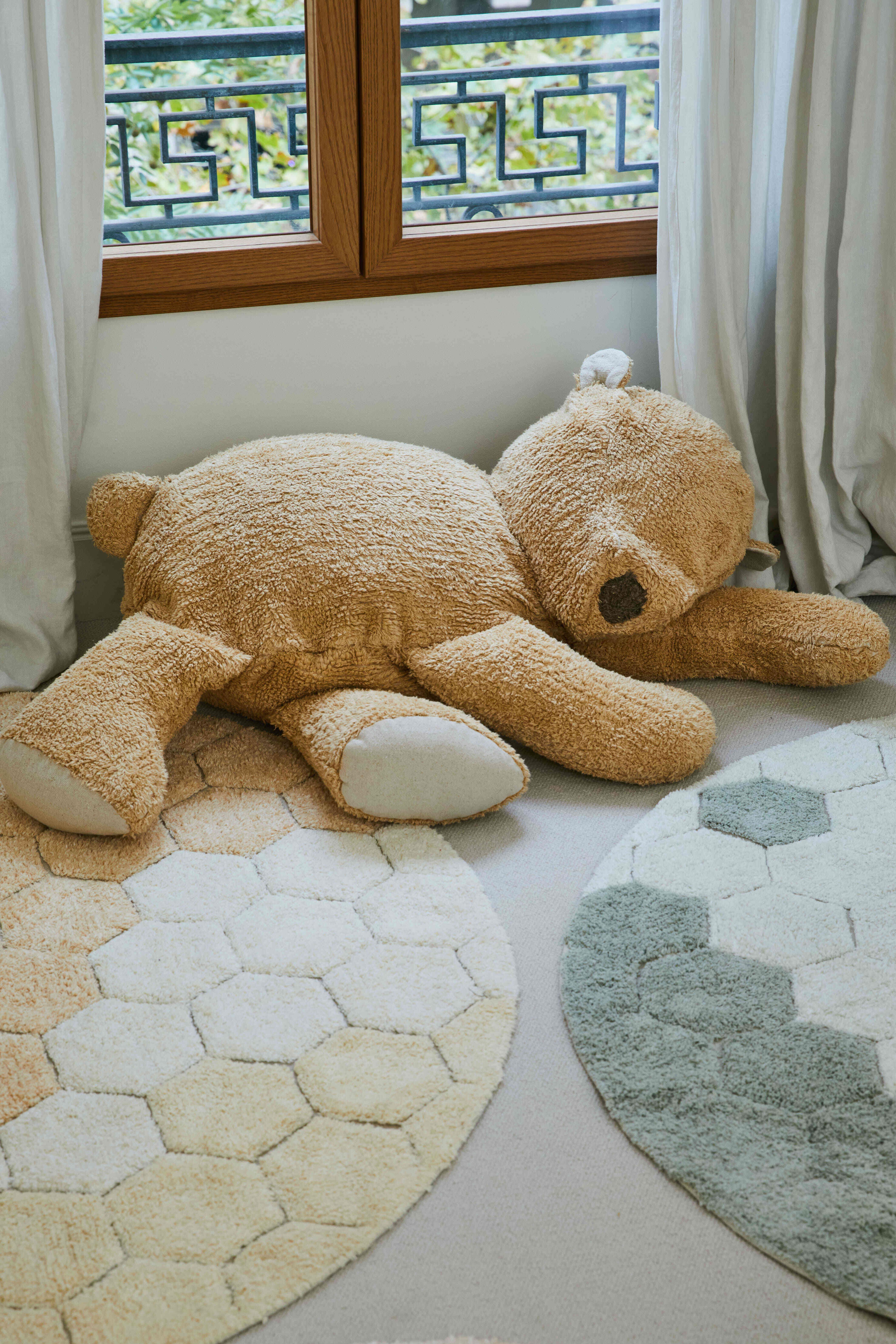 Halı, Round Honeycomb Golden