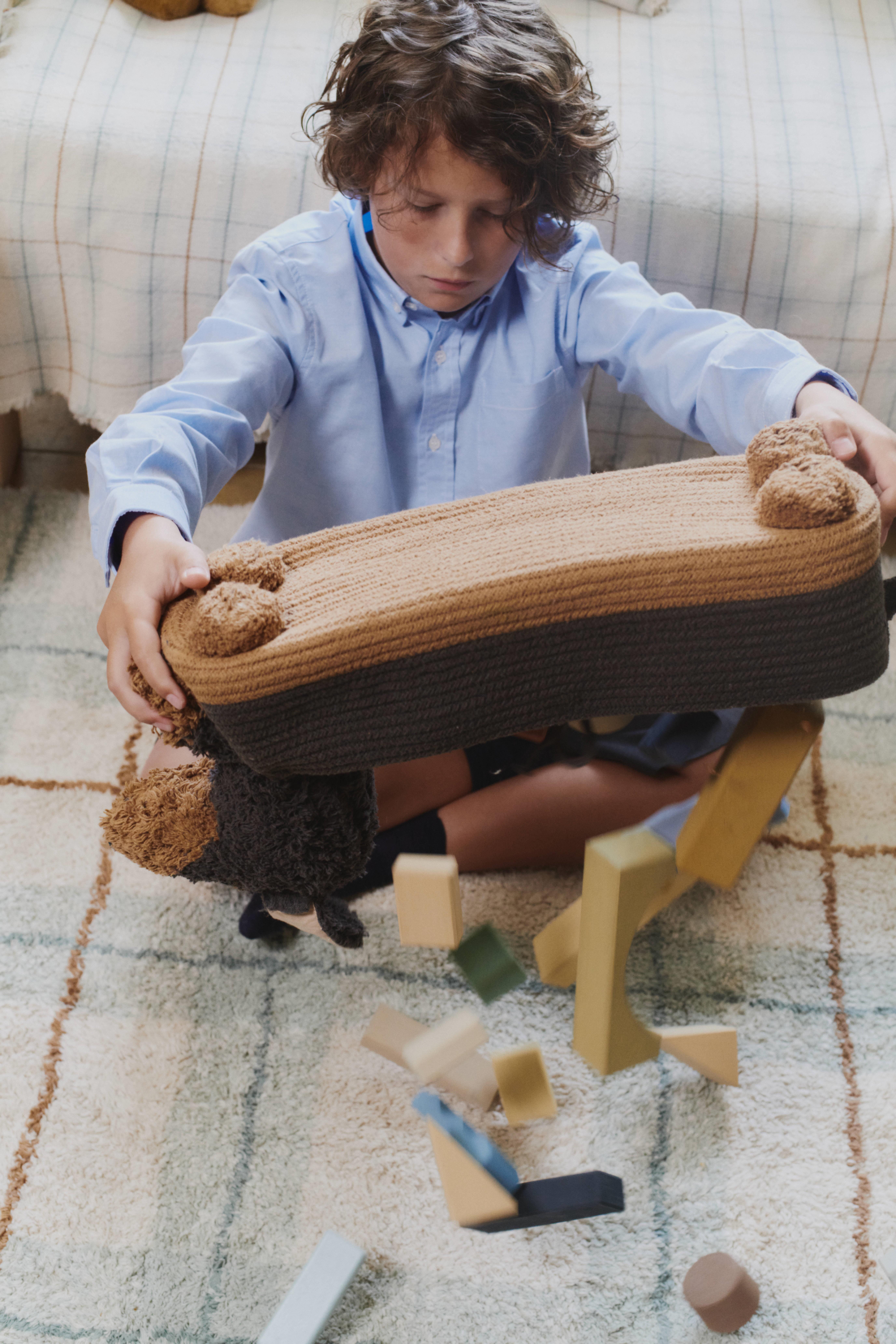 Lorena Canals Çocuk Odası Halısı, Tartan Blue Sage, M