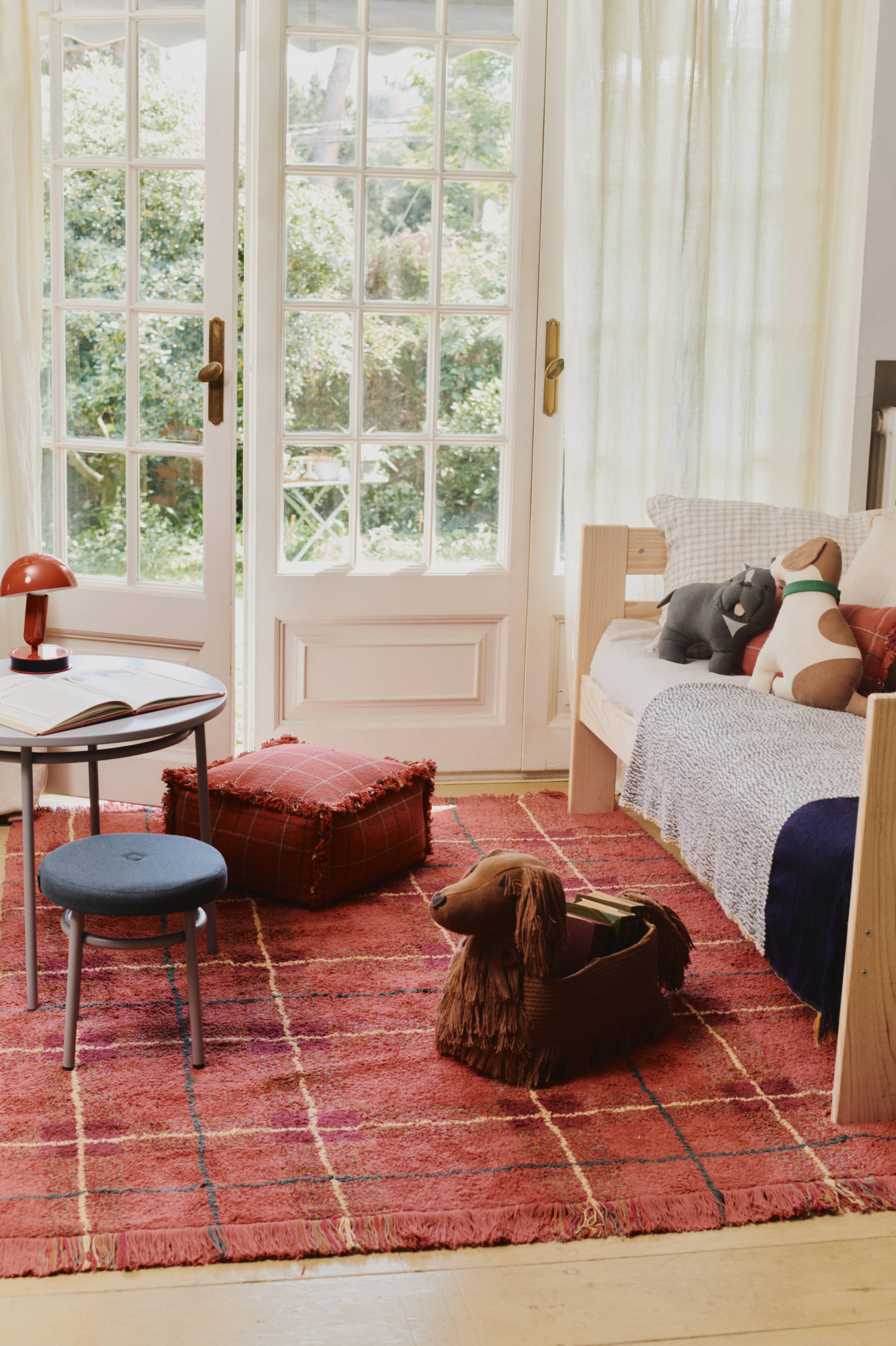 Lorena Canals Çocuk Odası Halısı, Tartan Vintage Red, M