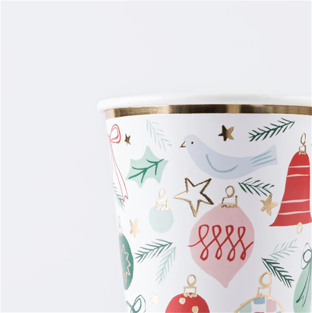 Meri Meri - Festive Pattern Cups - Yeni Yıl Bardaklar (8li)