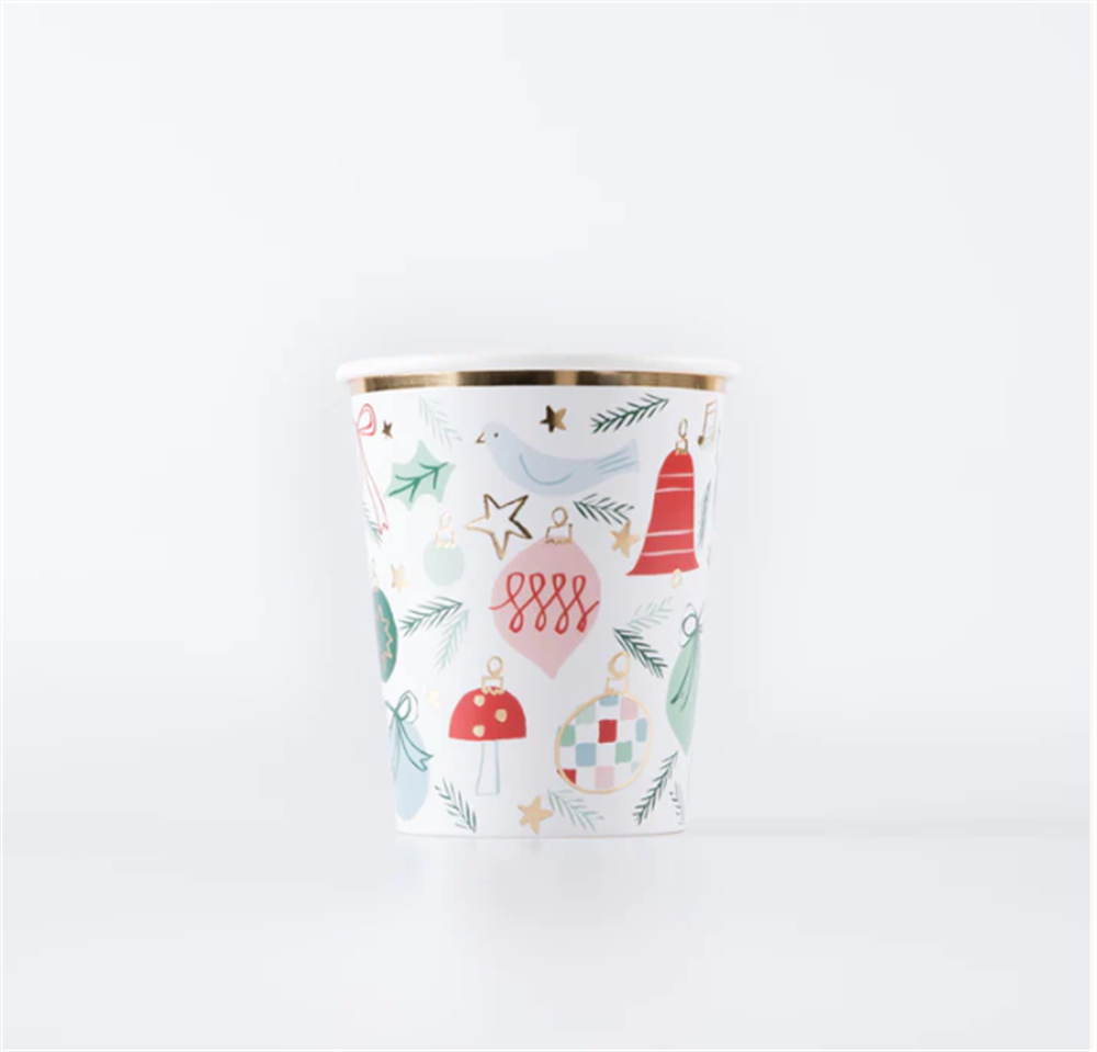 Meri Meri - Festive Pattern Cups - Yeni Yıl Bardaklar (8li)