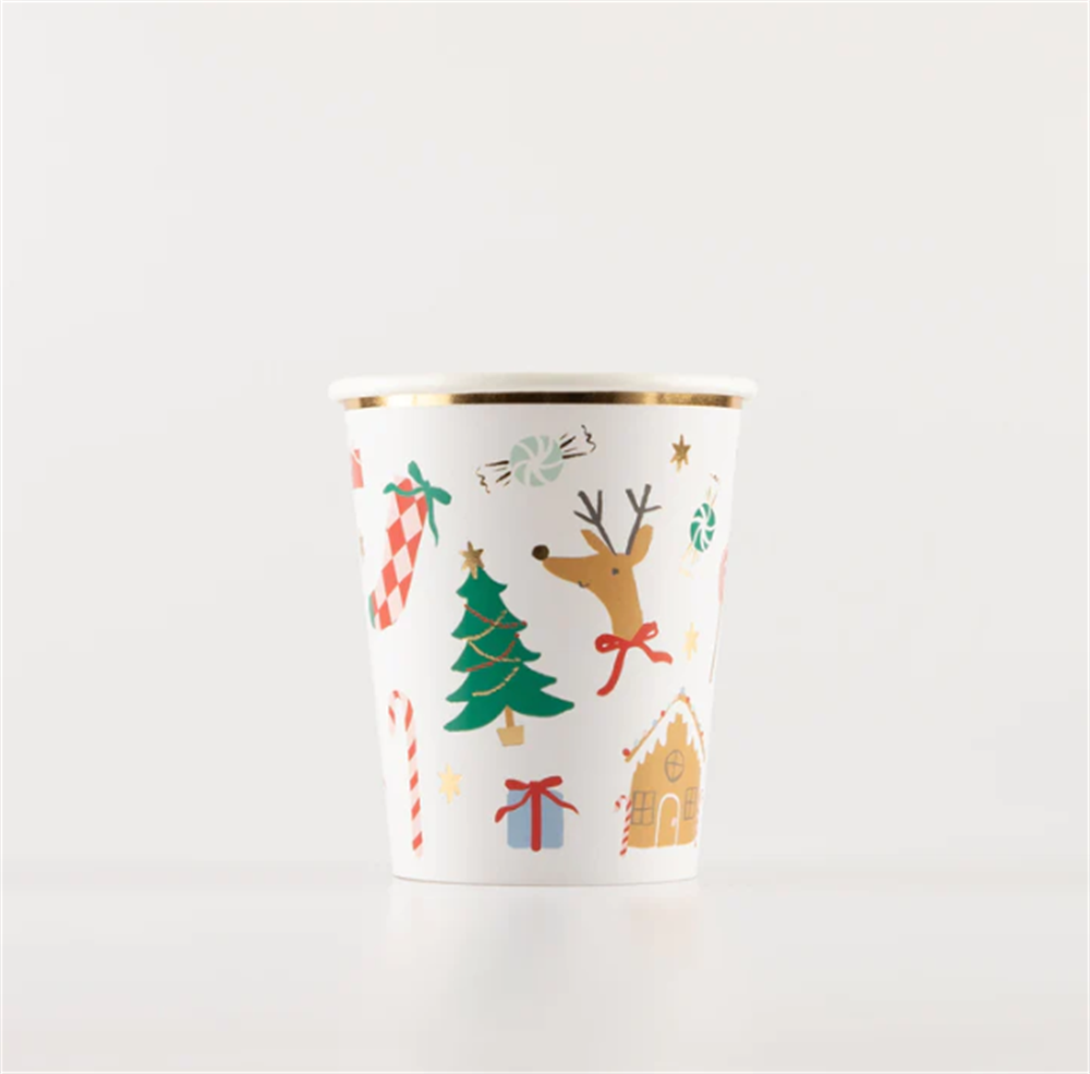 Meri Meri - Jolly Christmas Cups - Yeni Yıl Bardaklar (8li)