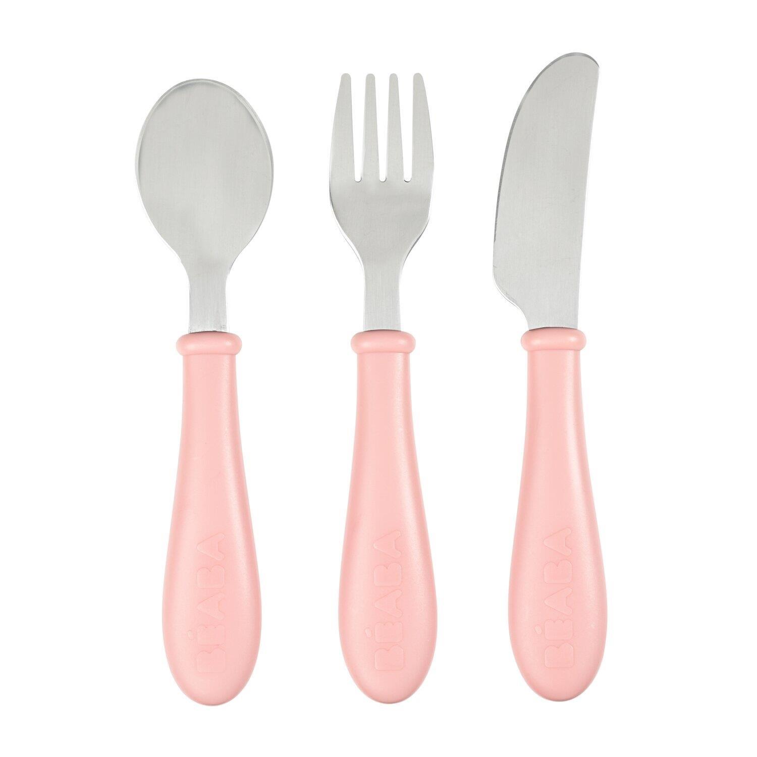 Paslanmaz Çelik Çatal Bıçak Kaşık Seti, Old Pink