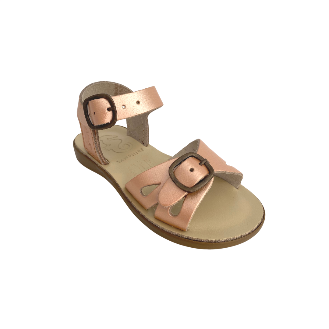 Samphire Marella Ruvalic Rame - Parlak Somon Rengi Deri Çocuk Sandaleti