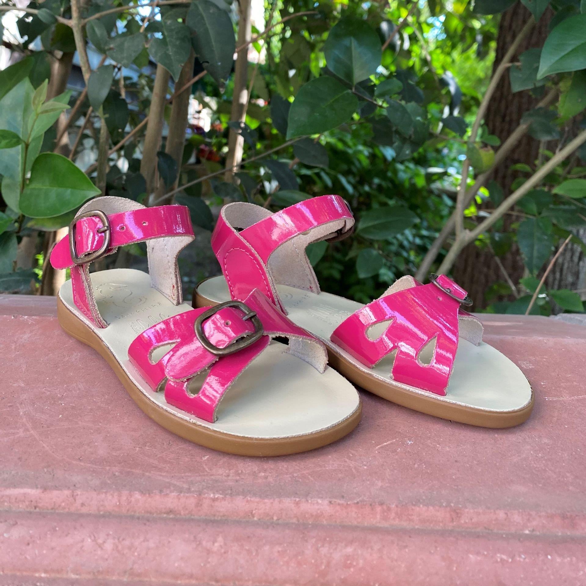 Samphire Marella Verniz Fuxia - Fuşya Rengi Deri Çocuk Sandaleti