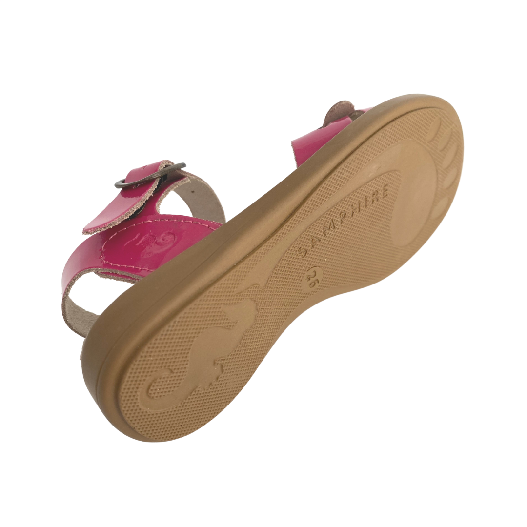 Samphire Marella Verniz Fuxia - Fuşya Rengi Deri Çocuk Sandaleti