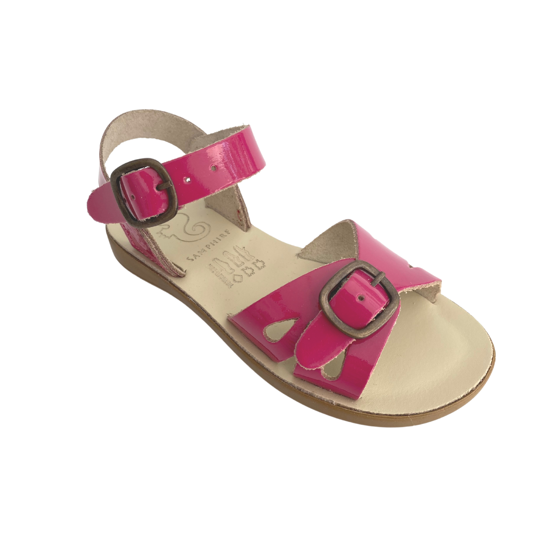 Samphire Marella Verniz Fuxia - Fuşya Rengi Deri Çocuk Sandaleti