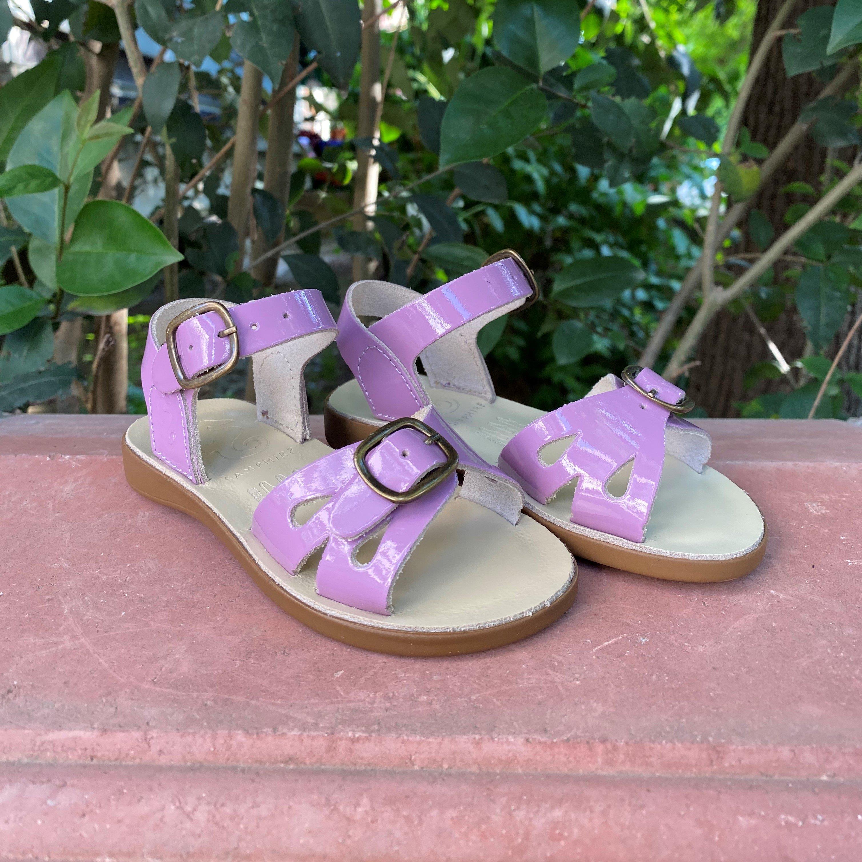 Samphire Marella Verniz Lillac - Lila Rengi Deri Çocuk Sandaleti