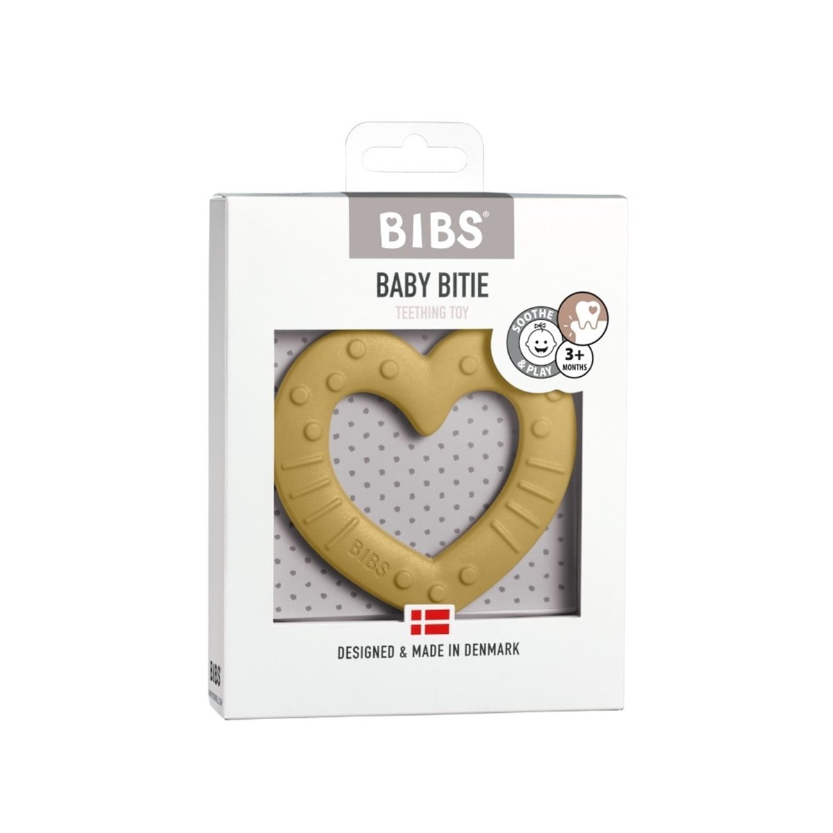 Bibs Diş Kaşıyıcı, Baby Bitie Heart, Mustard