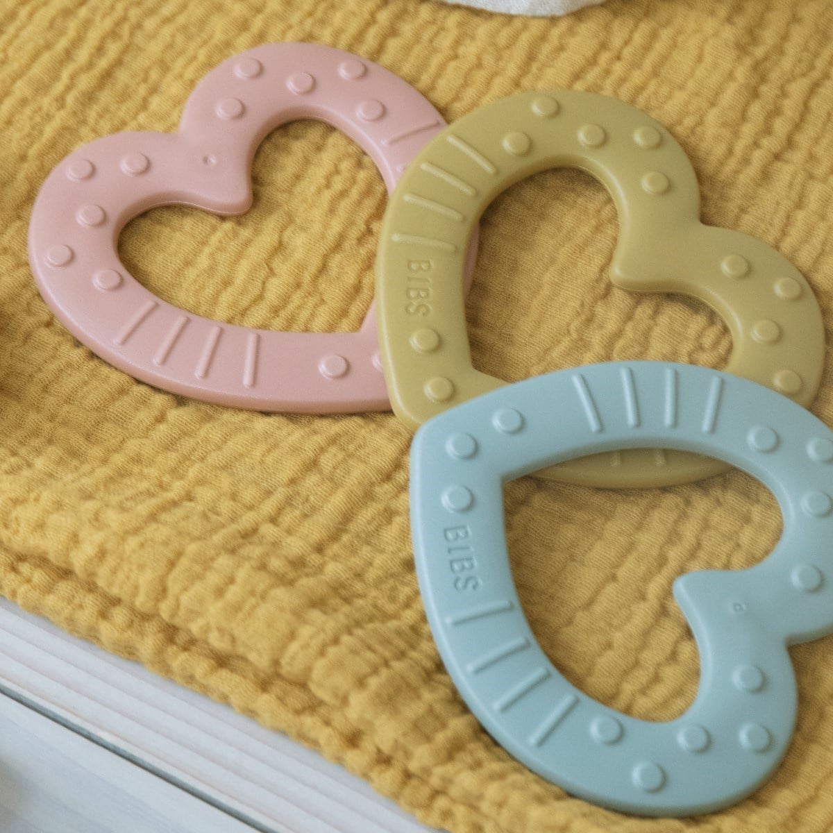 Bibs Diş Kaşıyıcı, Baby Bitie Heart, Mustard