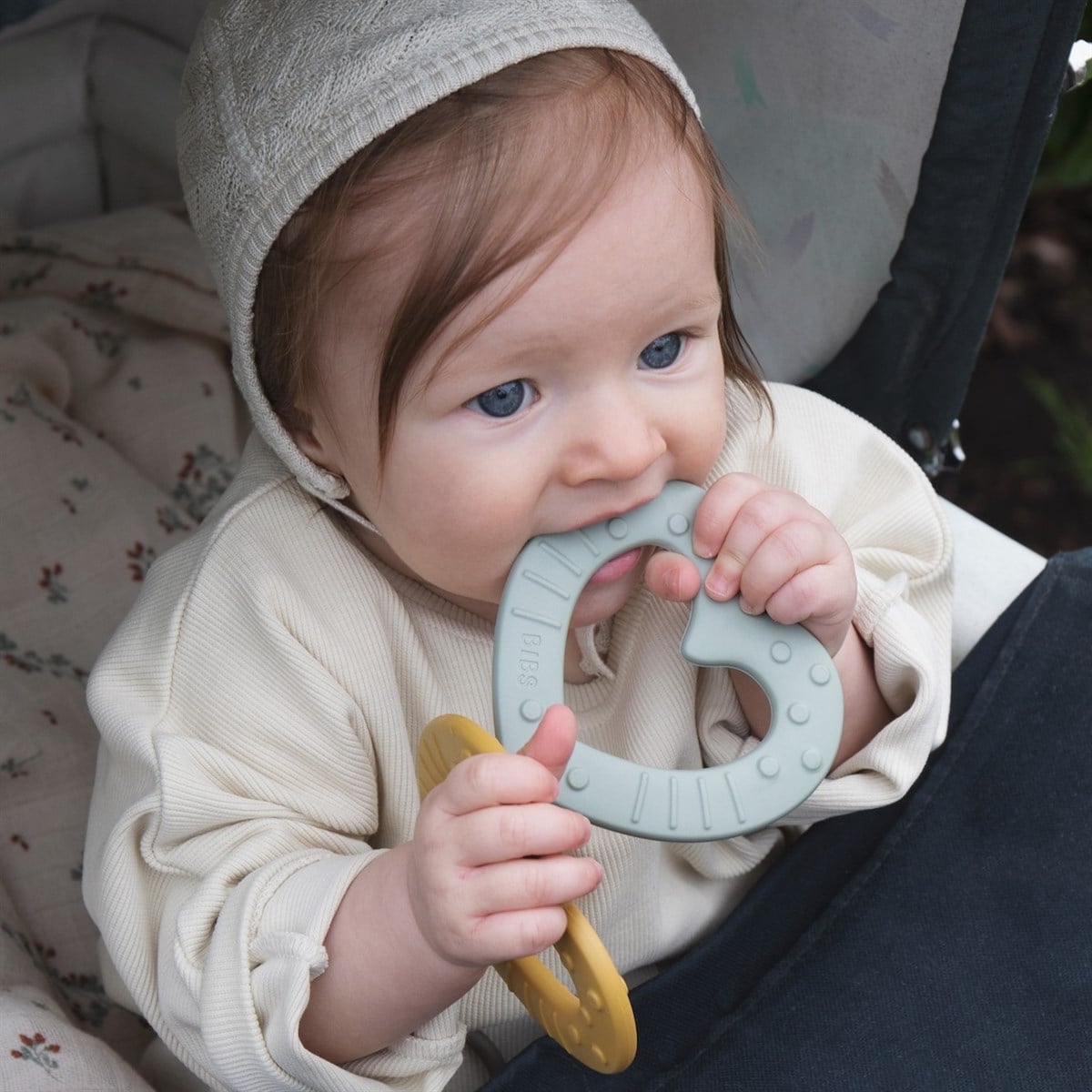 Bibs Diş Kaşıyıcı, Baby Bitie Heart, Mustard