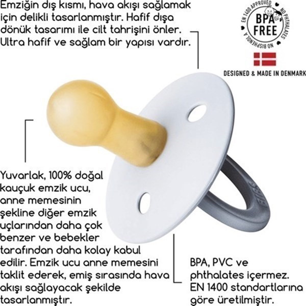 Bibs Emzik Iron Night (6-18 Ay)/ Gece Parlar
