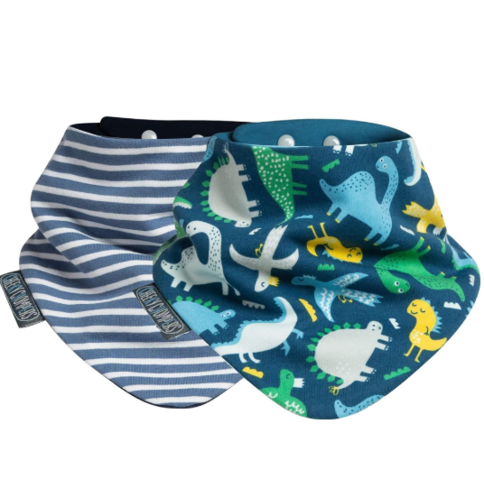 CHEEKY CHOMPERS Önlük-Neckerbib Dino and Stripe 2 pack