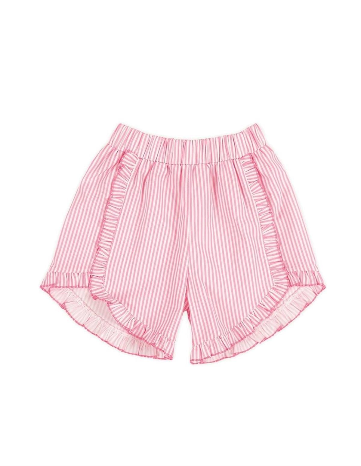 Çizgili Fırfırlı Şort