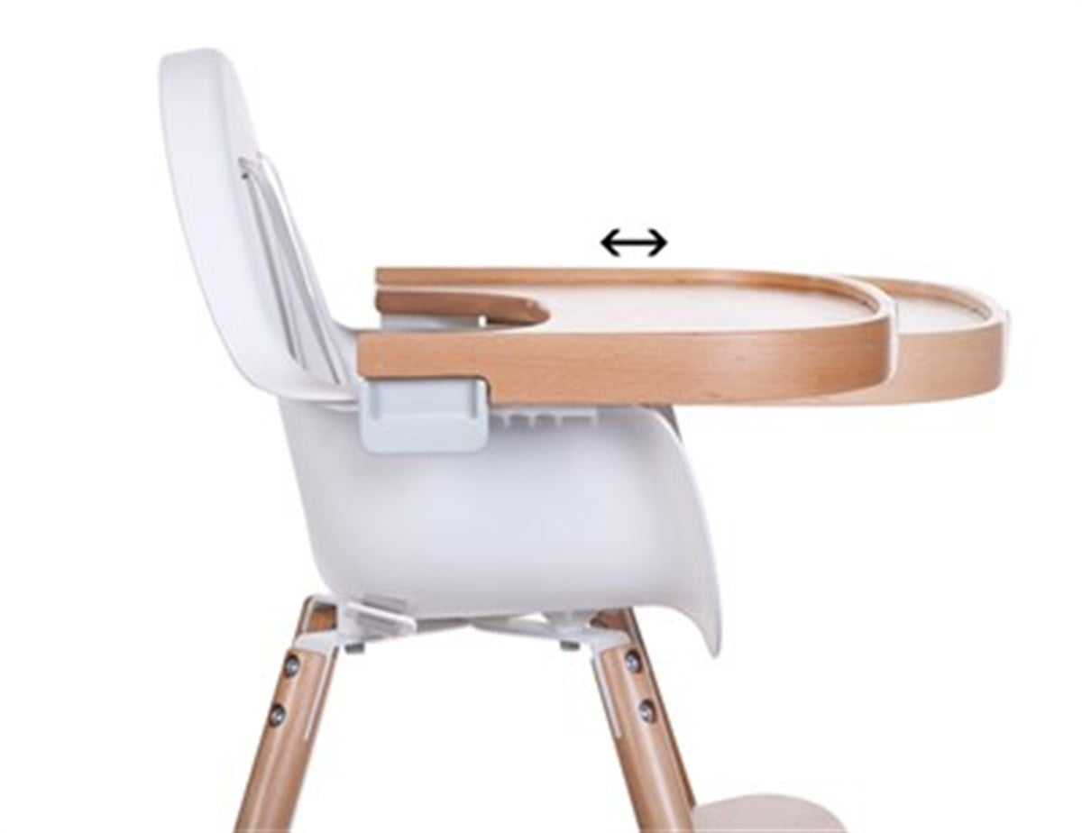 EVOLU 2 MAMA SANDALYESİ, NATUREL / BEYAZ + NATUREL TEPSİ