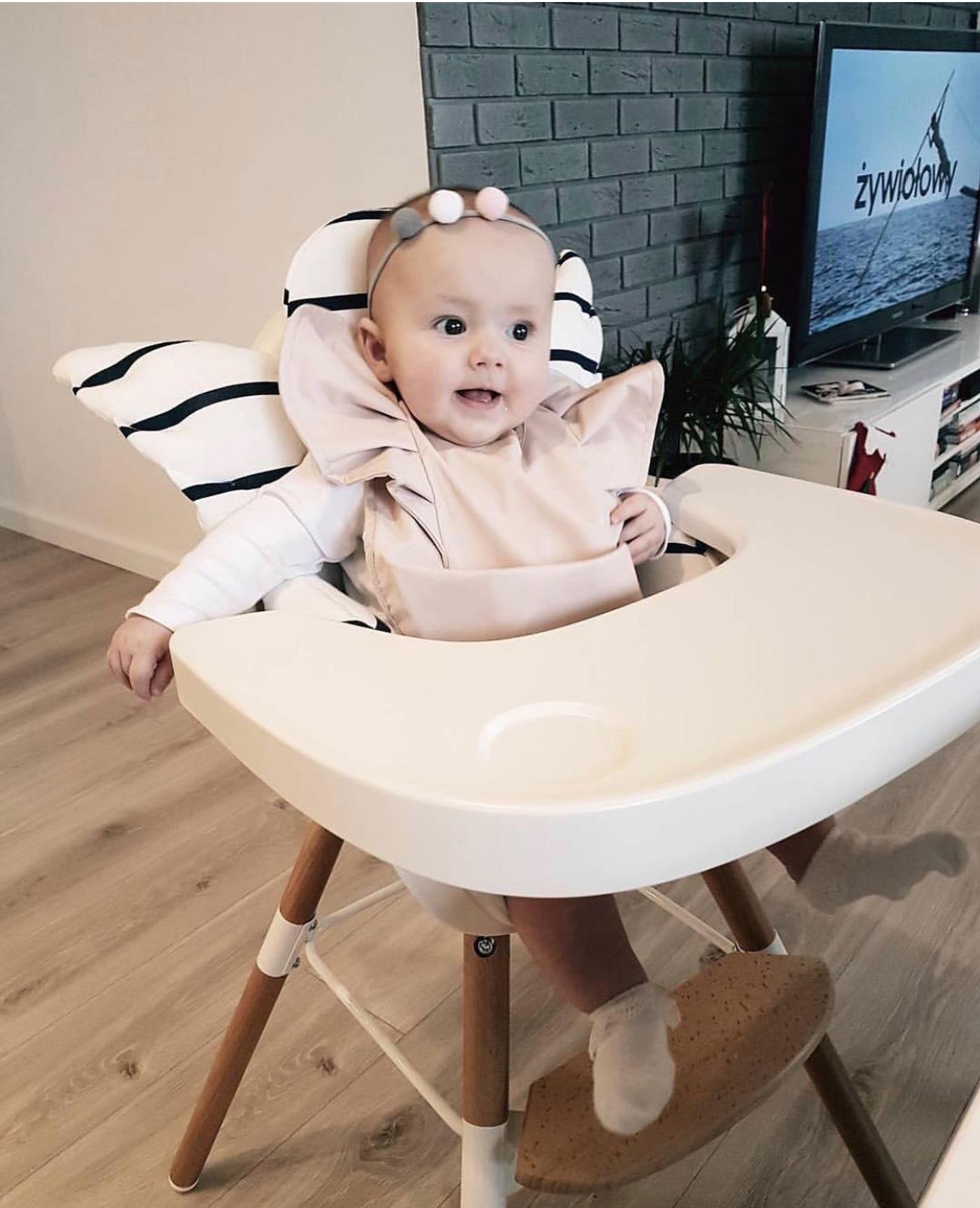 Evolu 2 Mama Sandalyesi, Naturel / Beyaz + Beyaz Tepsi + Silikon Mat