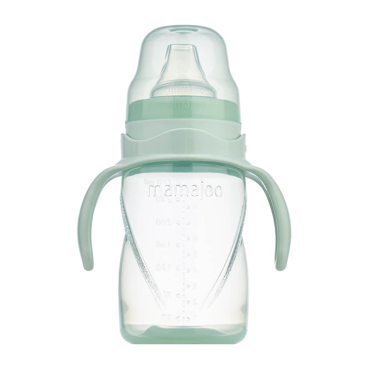 Mamajoo Kulplu Akıtmaz Eğitici Bardak Powder Green 270 ml & Anti-Kolik Bardak Ucu