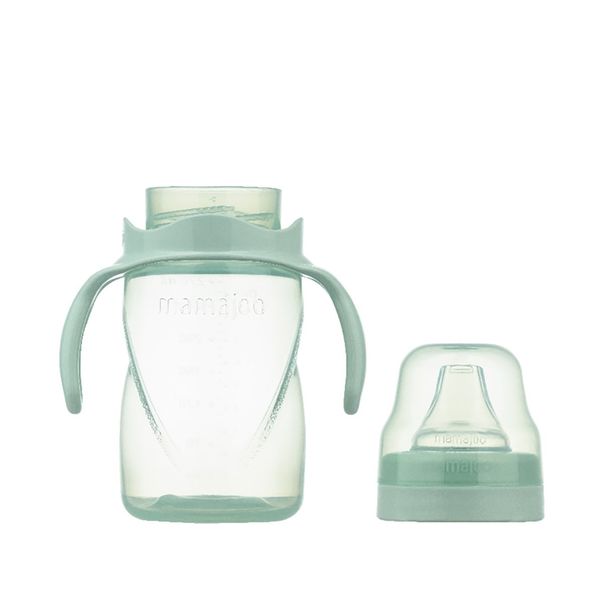 Mamajoo Kulplu Akıtmaz Eğitici Bardak Powder Green 270 ml & Anti-Kolik Bardak Ucu