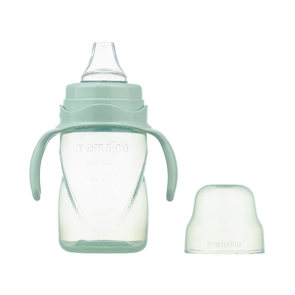Mamajoo Kulplu Akıtmaz Eğitici Bardak Powder Green 270 ml & Anti-Kolik Bardak Ucu