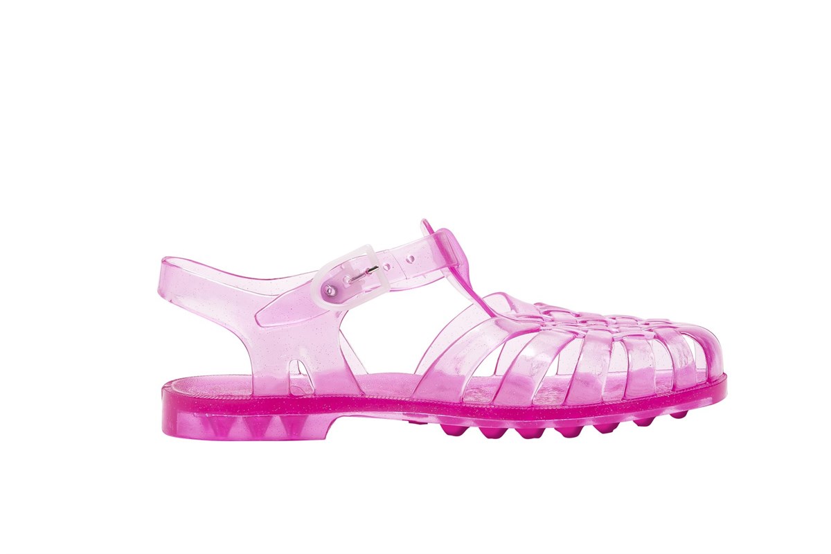 Meduse Sun Rose Paillete Sandals- Çocuk Sandalet Şeffaf Pembe