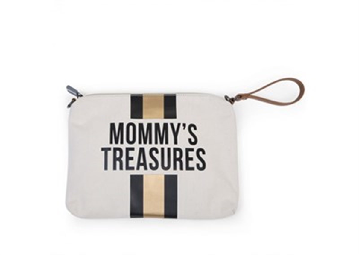 Mommy Treasures Black&Gold Stripes Clutch