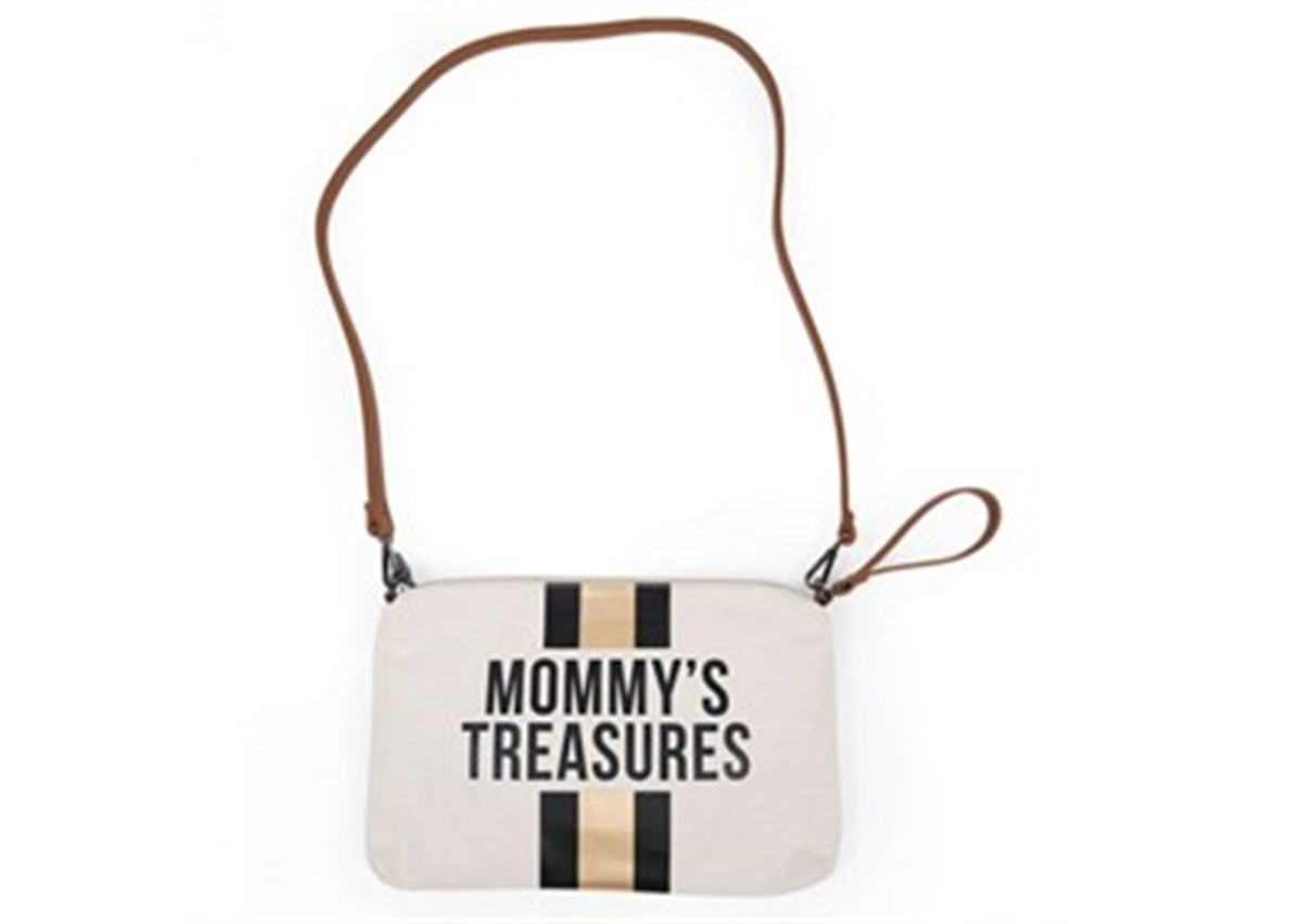 Mommy Treasures Black&Gold Stripes Clutch
