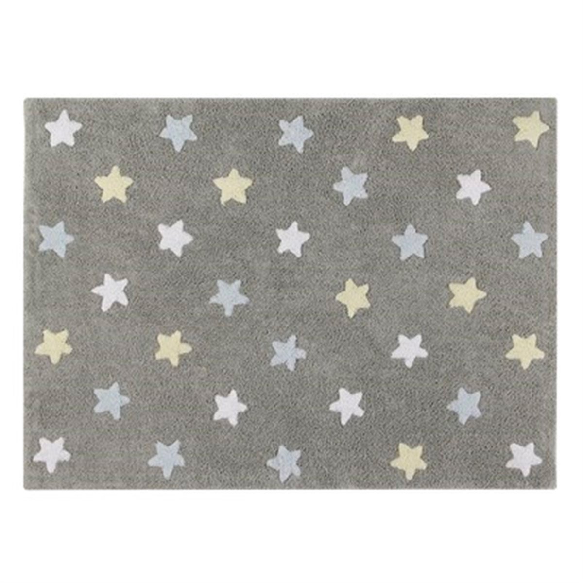 STARS Tricolor Halı Gri/ Mavi-Beyaz-Sarı