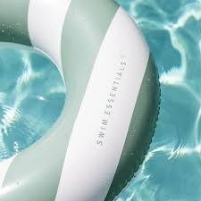 Swim Essentials Green White Striped Yüzme Simidi 90cm