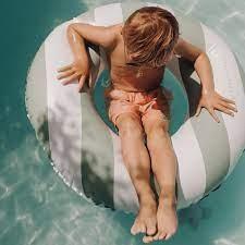 Swim Essentials Green White Striped Yüzme Simidi 90cm