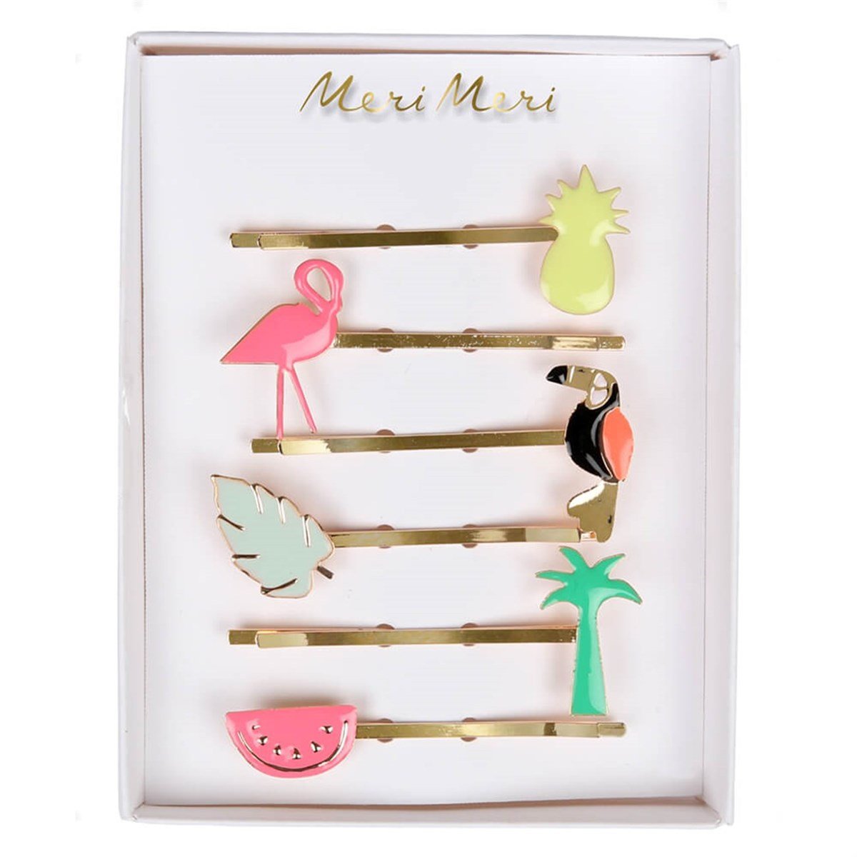 Meri Meri - Tropical Enamel Hair Slides - Tropikal Toka