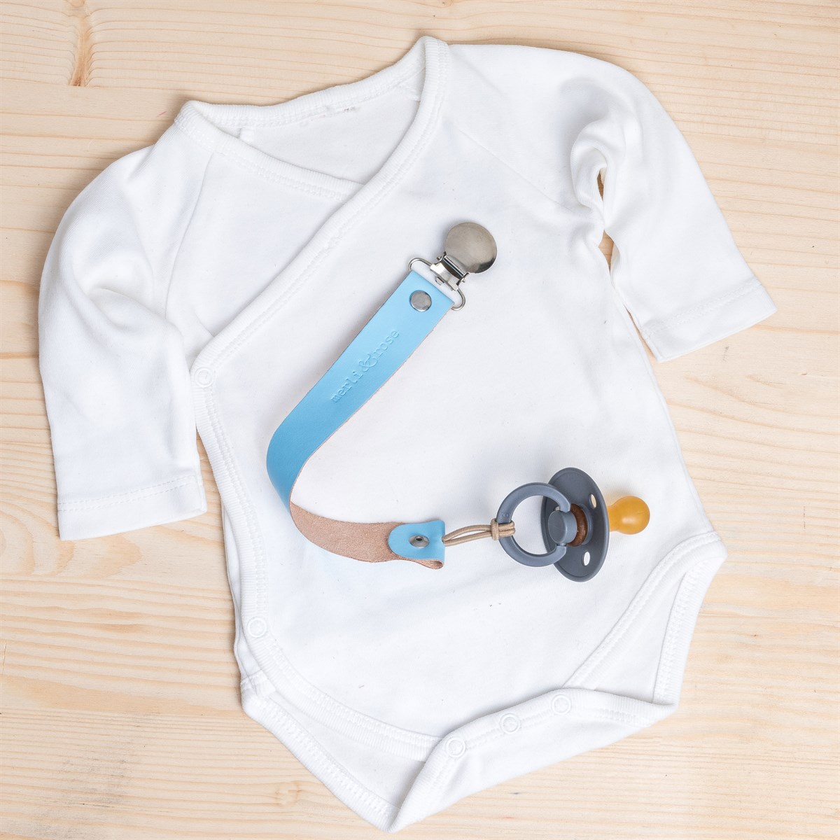 Vejetal Deri Emzik Askısı - Ice Grey