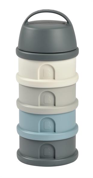 4 Katmanlı süt tozu kutusu ve atıştırmalık kabı (Mineral Grey/ Blue)