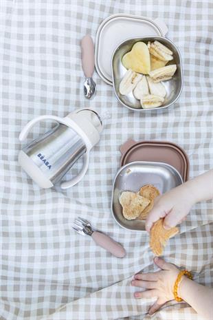 Beaba 250 ml Çelik Pipetli Suluk , Clay