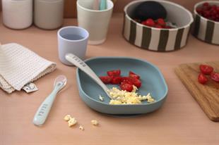 Beaba Silikon kaşık seti Clay / Misty green