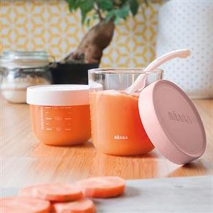 Bebek Cam Mama Kavanozu 2li Set (150 ml pink / 250 ml old pink)