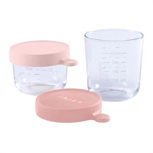 Bebek Cam Mama Kavanozu 2li Set (150 ml pink / 250 ml old pink)