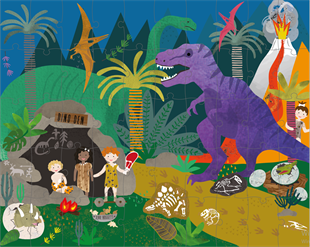 FLOSS & ROCK 50 Parça Sihirli Yap-Boz / Dino