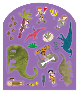 FLOSS & ROCK Tak Çıkart Sticker Oyun Sahnesi / Dino *YENİ*