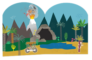 FLOSS & ROCK Tak Çıkart Sticker Oyun Sahnesi / Dino *YENİ*